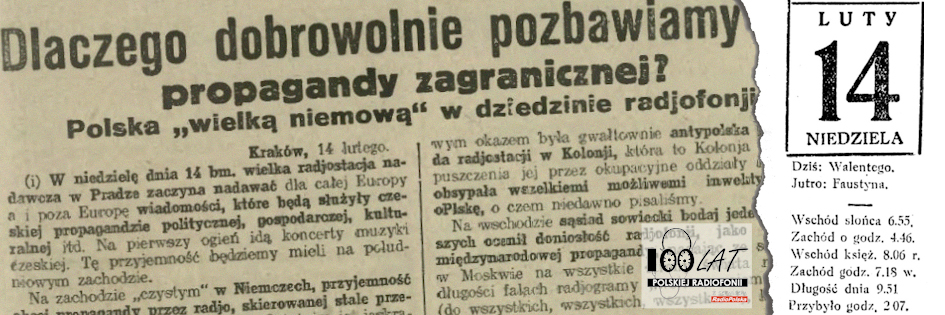 Ilustracja tytułowa dla dnia: 14.02.1926. Fragment artykułu „Dlaczego dobrowolnie pozbawiamy się propagandy zagranicznej” z „Ilustrowanego Kuryera Codziennego”. Źródło: „Ilustrowany Kuryer Codzienny”, 14.02.1926 Ilustracja tytułowa dla dnia: 14.02.1926. Fragment artykułu „Dlaczego dobrowolnie pozbawiamy się propagandy zagranicznej” z „Ilustrowanego Kuryera Codziennego”. Źródło: „Ilustrowany Kuryer Codzienny”, 14.02.1926