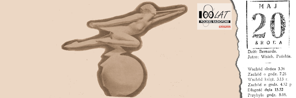 Ilustracja tytułowa dla dnia: 20.05.1925. Rzeźba „Radjo” Leona Baymana na zdjęciu w „Radio-Amatorze”. Źródło: „Radio-Amator” 2/1925 Ilustracja tytułowa dla dnia: 20.05.1925. Rzeźba „Radjo” Leona Baymana na zdjęciu w „Radio-Amatorze”. Źródło: „Radio-Amator” 2/1925
