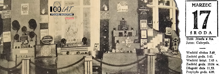 Ilustracja tytułowa dla dnia: 17.03.1926. Stoisko Warszawskiej Spółki Radjowej na wystawie w Warszawie. Źródło: „Radio-Amator” 5-6/1926 Ilustracja tytułowa dla dnia: 17.03.1926. Stoisko Warszawskiej Spółki Radjowej na wystawie w Warszawie. Źródło: „Radio-Amator” 5-6/1926