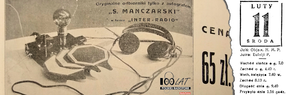 Ilustracja tytu?owa dla dnia: 11.02.1925. Fragment reklamy odbiornika Stefana Manczarskiego. ?r?d?o: ?Radio-Amator? 7/1925