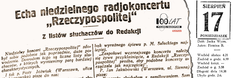 Ilustracja tytułowa dla dnia: 17.08.1925. Fragment artykułu z „Rzeczpospolitej”. Źródło: „Rzeczpospolita”, 18.08.1925 Ilustracja tytułowa dla dnia: 17.08.1925. Fragment artykułu z „Rzeczpospolitej”. Źródło: „Rzeczpospolita”, 18.08.1925