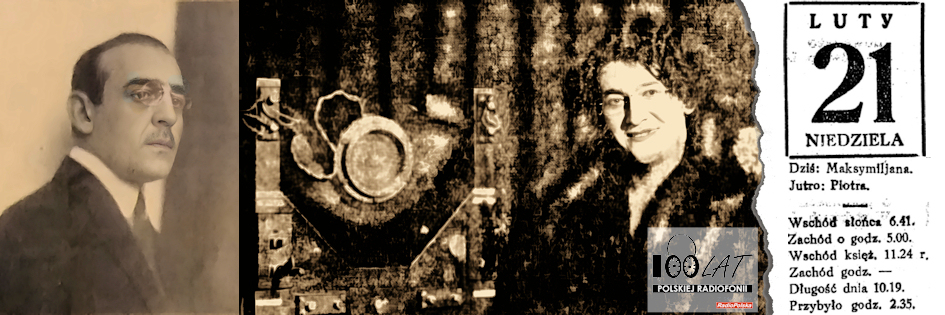 Ilustracja tytułowa dla dnia: 21.02.1926. Feliks Szymanowski, Stanisława Korwin Szymanowska. Źródło: „Radjofon Polski” 8/1926; „Rzeczpospolita”, 28.02.1926