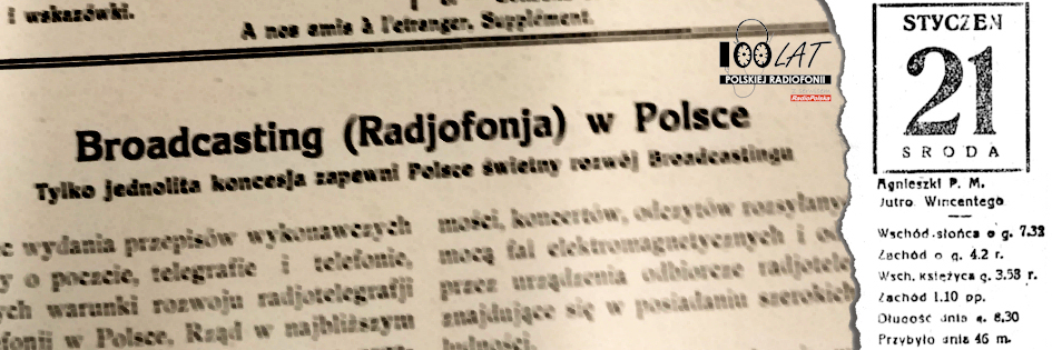 Ilustracja tytu?owa dla dnia: 21.01.1925. Artyku? o konkursie koncesyjnym w ?Radio-Amatorze?. ?r?d?o: ?Radio-Amator?, 5/1924