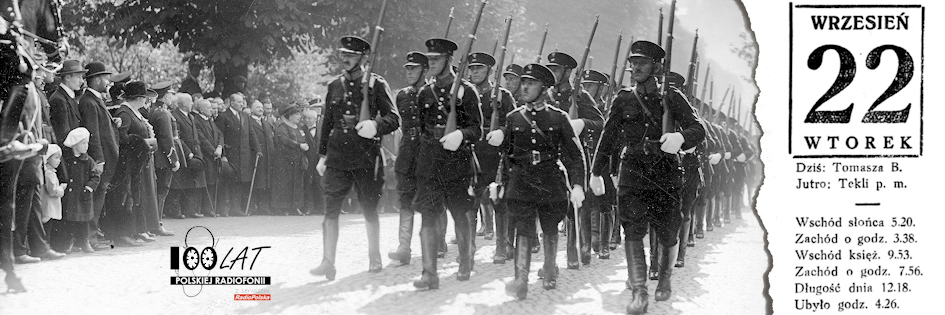 Ilustracja tytułowa dla dnia: 22.09.1925. Defilada oddziałów Policji Państwowej w Krakowie. Źródło: Narodowe Archiwum Cyfrowe