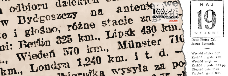 Ilustracja tytułowa dla dnia: 19.05.1925. Fragment reklamy z „Kurjera Warszawskiego”. Źródło: „Kurjer Warszawski”, 19.05.1925
