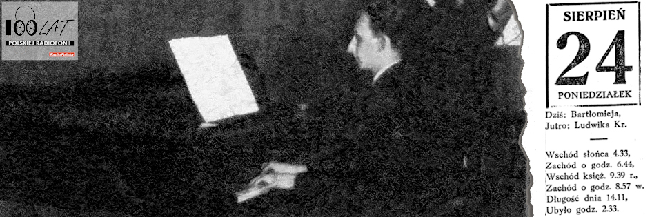 Ilustracja tytułowa dla dnia: 24.08.1925. Janina Sztompkówna, Juliusz Petry i Szczepan Mędrzecki. Źródło: „RAdjo” 14/1927, archiwum rodzinne, „Hallo! Detefon” 2/1932 Ilustracja tytułowa dla dnia: 24.08.1925. Janina Sztompkówna, Juliusz Petry i Szczepan Mędrzecki. Źródło: „RAdjo” 14/1927, archiwum rodzinne, „Hallo! Detefon” 2/1932