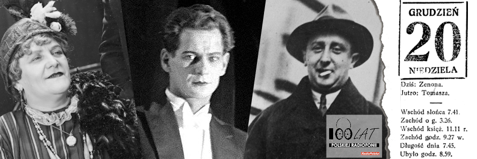 Ilustracja tytułowa dla dnia: 20.12.1925. Stefania Betcherowa, Gustaw Cybulski i Ludwik Lawiński. Źródło: Narodowe Archiwum Cyfrowe