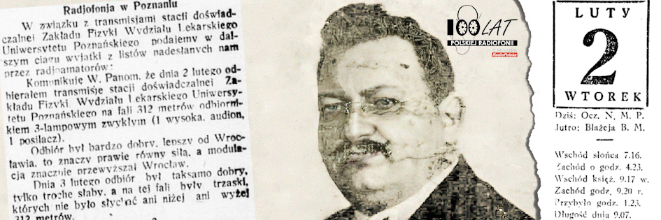 Ilustracja tytułowa dla dnia: 02.02.1926. Fragment listu o odbiorze stacji ZFWL, Władysław Herz. Źródło: „Dziennik Poznański”, 9.02.1926; Wypędzeni 1939 (http://wypedzeni1939.locloudhosting.net/items/show/192)