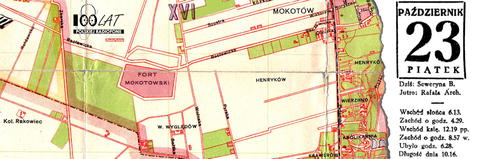 Ilustracja tytułowa dla dnia: 23.10.1925. Fragment mapy Warszawy z roku 1924. Źródło: Mapster (http://igrek.amzp.pl/1755264)