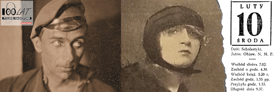 Ilustracja tytułowa dla dnia: 10.02.1926. Janusz Strachocki i Irena Solska. Źródło: Narodowe Archiwum Cyfrowe; „Radjofon Polski” 7/1926