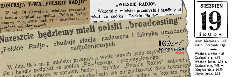 Ilustracja tytułowa dla dnia: 19.08.1925. Fragmenty artykułów z „Gazety Porannej 2 Grosze”, „Kurjera Polskiego” i „Polski Zbrojnej”. Źródło: „Gazeta Poranna 2 Grosze”, 19.08.1925, „Kurjer Polski”, 19.08.1925, „Polska Zbrojna”, 19.08.1925