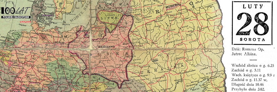 Ilustracja tytu?owa dla dnia: 28.02.1925. Mapa Europy Wschodniej z okresu dwudziestolecia mi?dzywojennego. ?r?d?o: Polona.pl