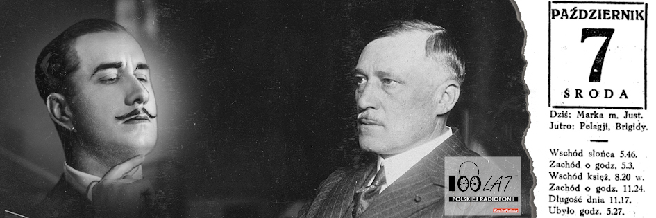 Ilustracja tytułowa dla dnia: 07.10.1925. Bolesław Mierzejewski (z lewej), Franciszek Doleżal (z prawej). Źródło: Narodowe Archiwum Cyfrowe