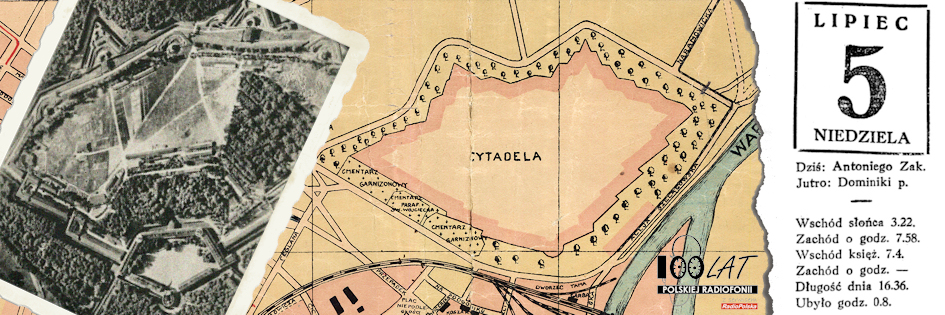 Ilustracja tytułowa dla dnia: 05.07.1925. Mapa Poznania i zdjęcie lotnicze Cytadeli. Źródło: Mapster (http://igrek.amzp.pl/11811150), FotoPolska.eu (https://fotopolska.eu/Poznan/b4857,Fort_Winiary_-_Cytadela.html?f=13954-foto)