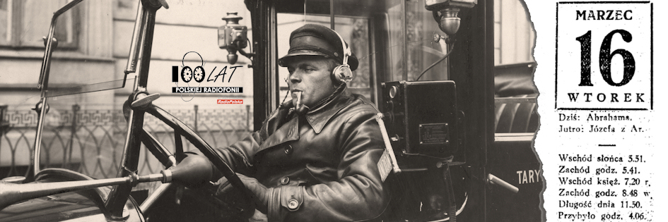 Ilustracja tytułowa dla dnia: 16.03.1926. Taksówkarz z radiem. Źródło: Narodowe Archiwum Cyfrowe Ilustracja tytułowa dla dnia: 16.03.1926. Taksówkarz z radiem. Źródło: Narodowe Archiwum Cyfrowe