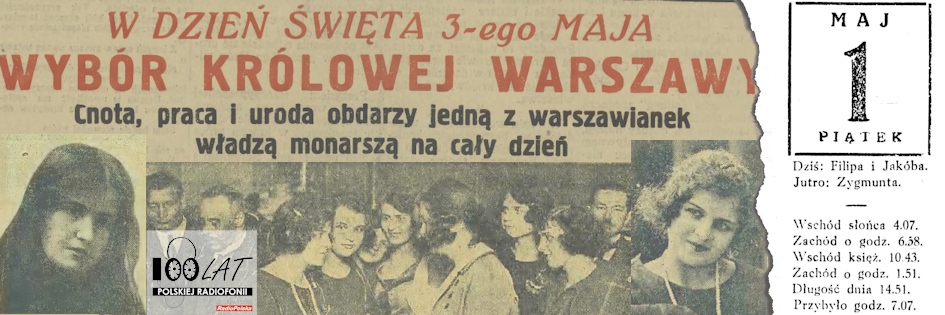 Ilustracja tytu?owa dla dnia: 01.05.1925. Czytelnicy ?Expressu Porannego? i ?Kurjera Czerwonego? wybieraj? Kr?low? Warszawy. ?r?d?o: ?Express Poranny?, 22.04.1925, 1.05.1925, 12.05.1925