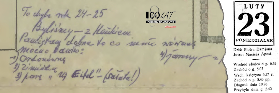 Ilustracja tytu?owa dla dnia: 23.02.1925. Recenzja na programie radiorewii ?Hallo Ciotka?!. ?r?d?o: Program radiorewii ?Hallo Ciotka!? w Bibliotece Publicznej m.st. Warszawy