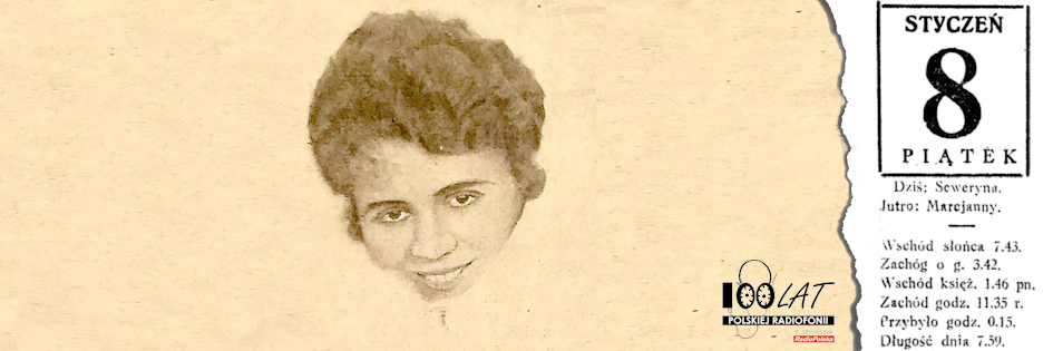 Ilustracja tytułowa dla dnia: 08.01.1926. Stanisława Argasińska. Źródło: „Radjofon Polski” 5/1926