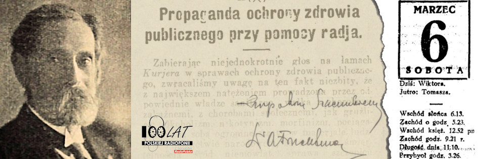 Ilustracja tytułowa dla dnia: 06.03.1926. Dr Aleksander Fruchtman. Źródło: Archiwum Państwowe w Warszawie; „Kurjer Warszawski”, 27.01.1926