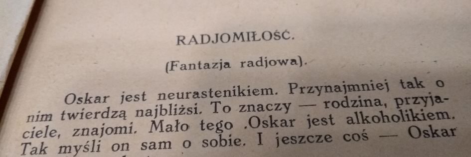Po godzinach: „Radjomiłość” (opowiadanie z tomiku „Radjomilość”), Jerzy Sosnkowski Po godzinach: „Radjomiłość” (opowiadanie z tomiku „Radjomilość”), Jerzy Sosnkowski