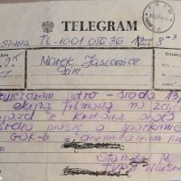 Telegram z Telewizji Polskiej (z archiwum Marka Jasiewicza)